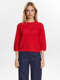 Numph Vilde Textured Stitch Jumper, Red
