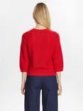 Numph Vilde Textured Stitch Jumper, Red