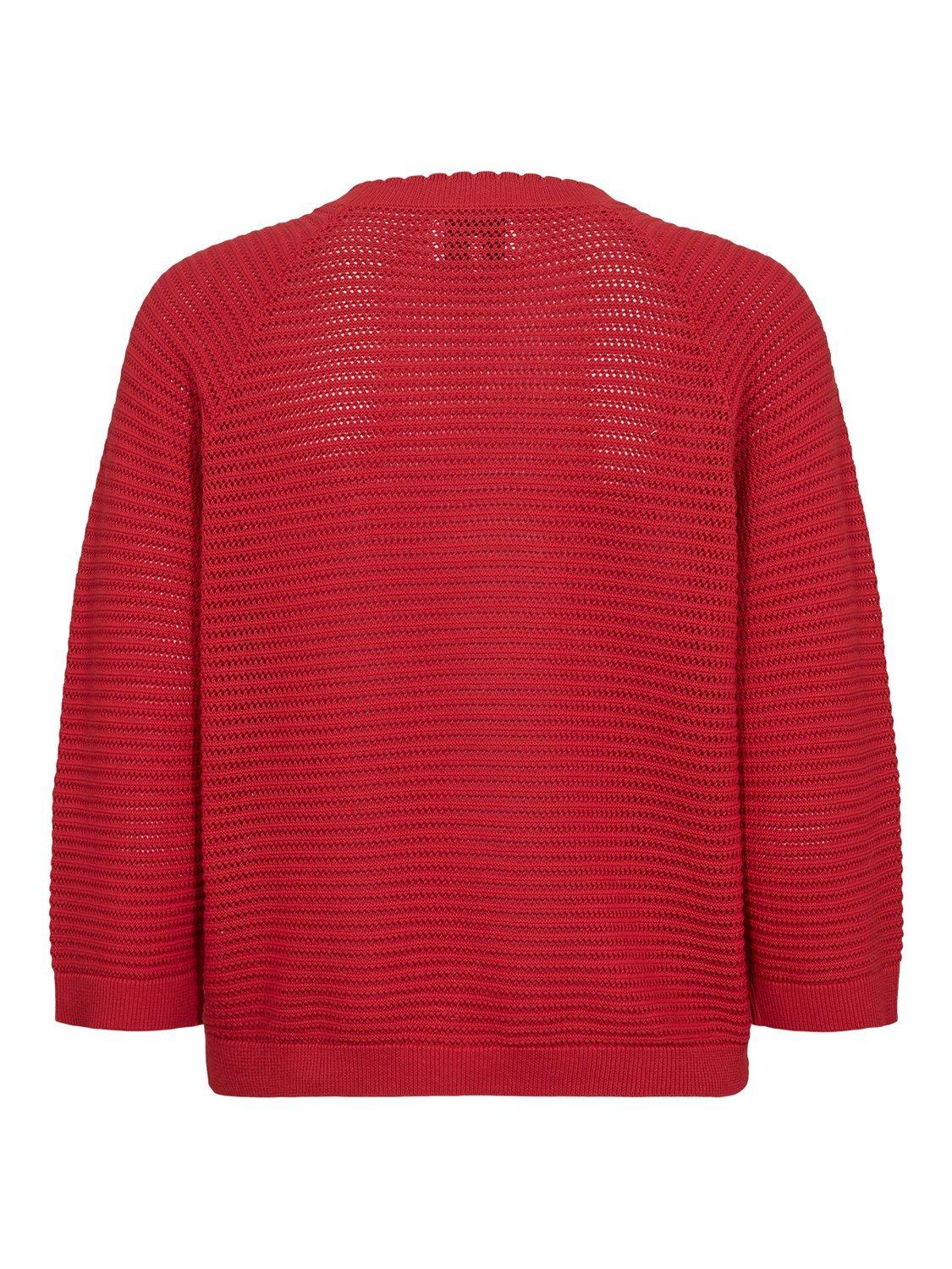 Product image 7 of 7, which shows Numph Vilde Textured Stitch Jumper, Red, XS