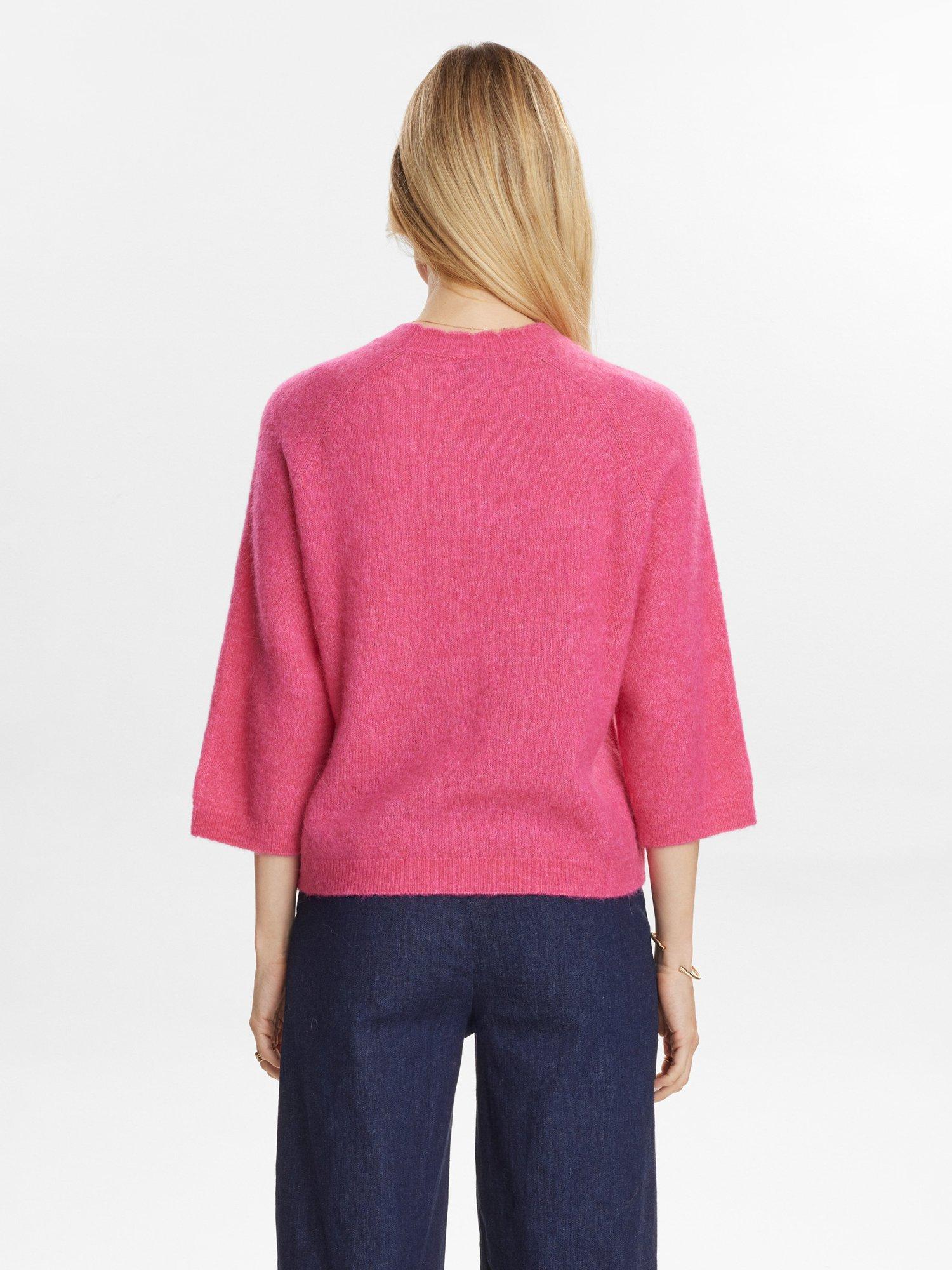 Product image 2 of 7, which shows Numph Riette Wool Rich Jumper, Pink, XS-S