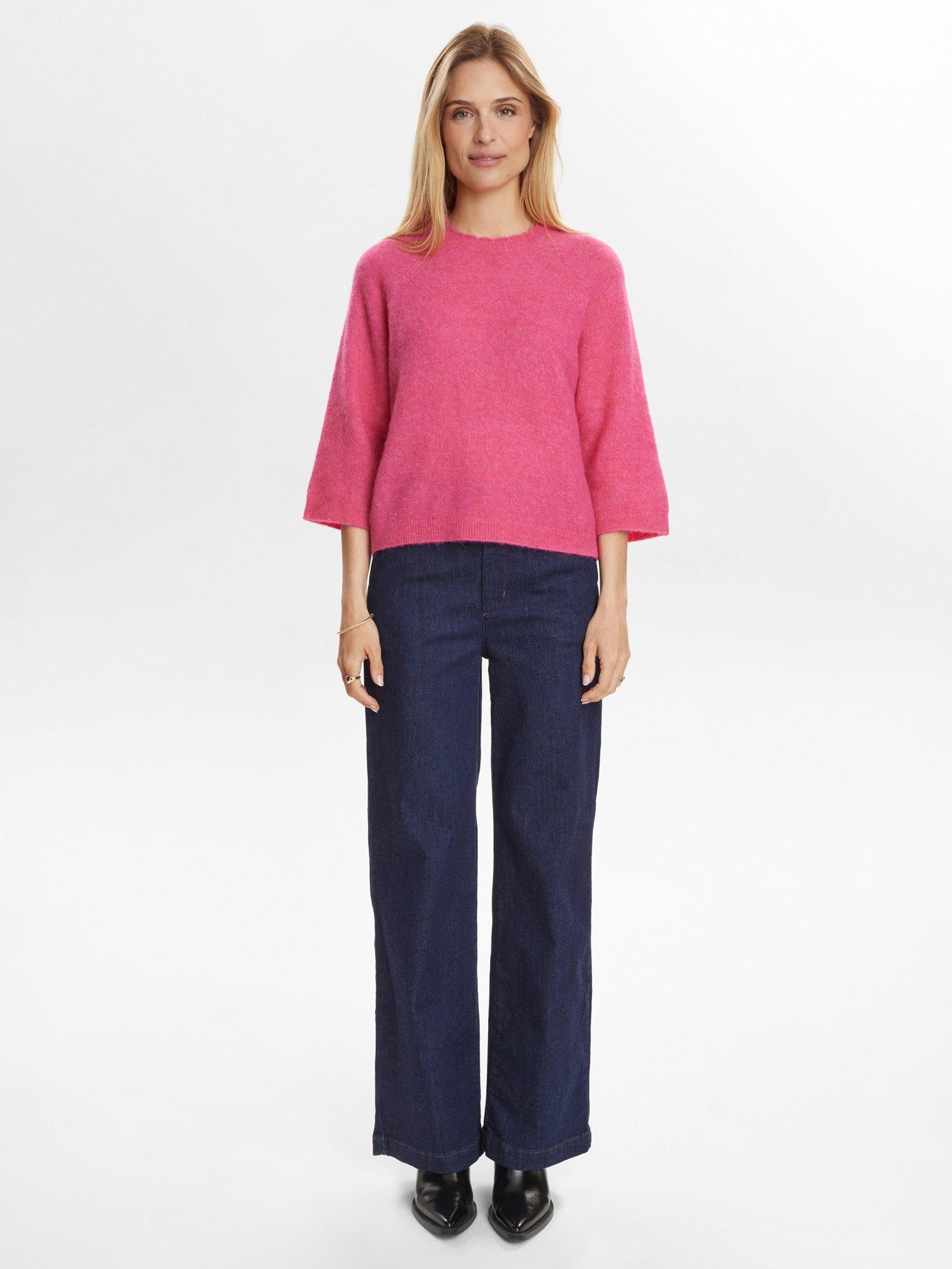 Product image 3 of 7, which shows Numph Riette Wool Rich Jumper, Pink, XS-S