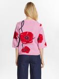 Numph Valiant Floral Elbow Sleeve Jumper, Pink/Red