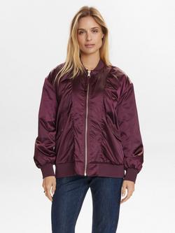 Numph Oversized Bomber Jacket, Burgundy, Burgundy