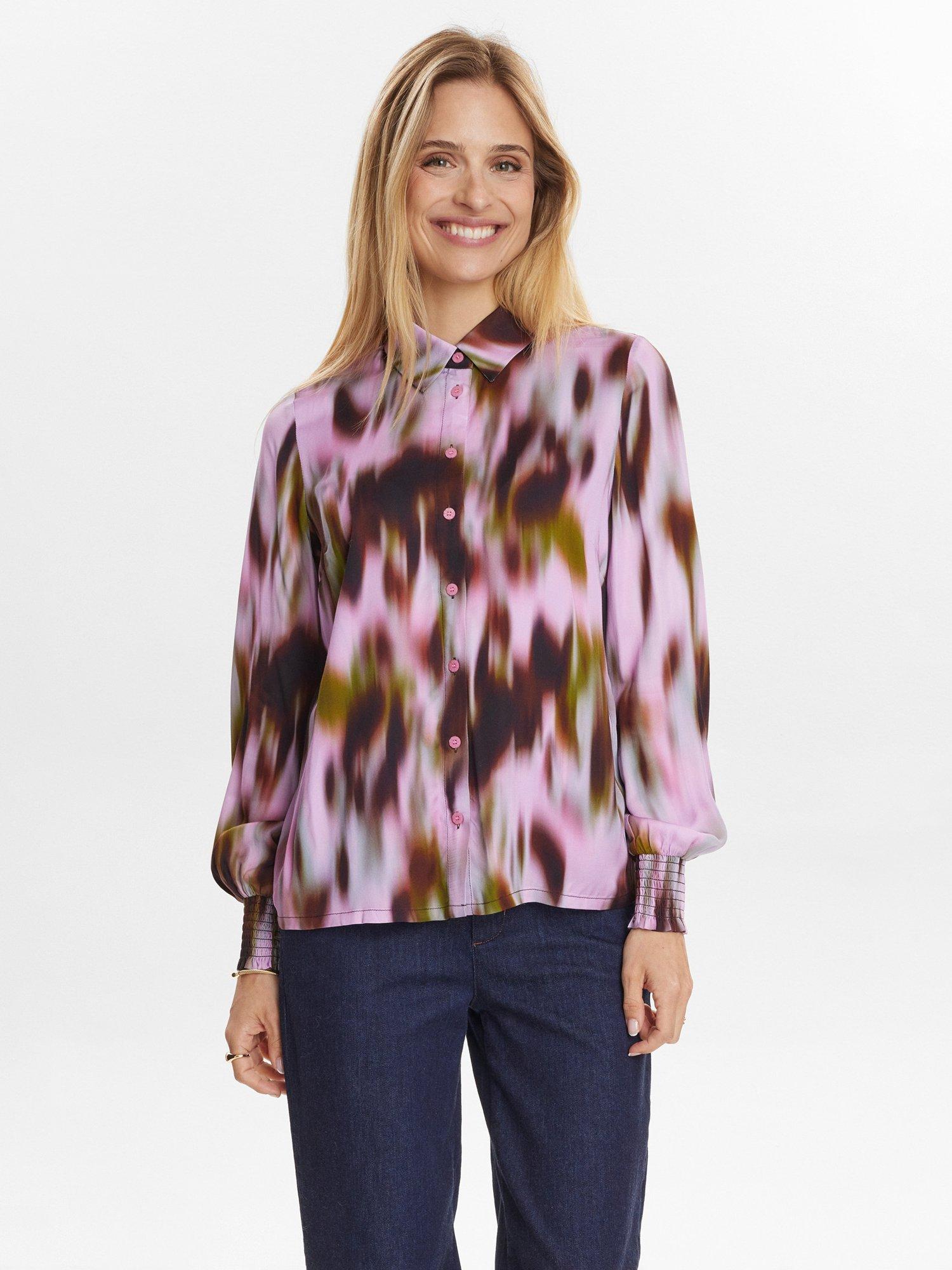 Numph Lilith Abstract Shirt, Purple/Multi