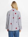 Numph Tillie Stripe Floral Shirt, Blue/Multi