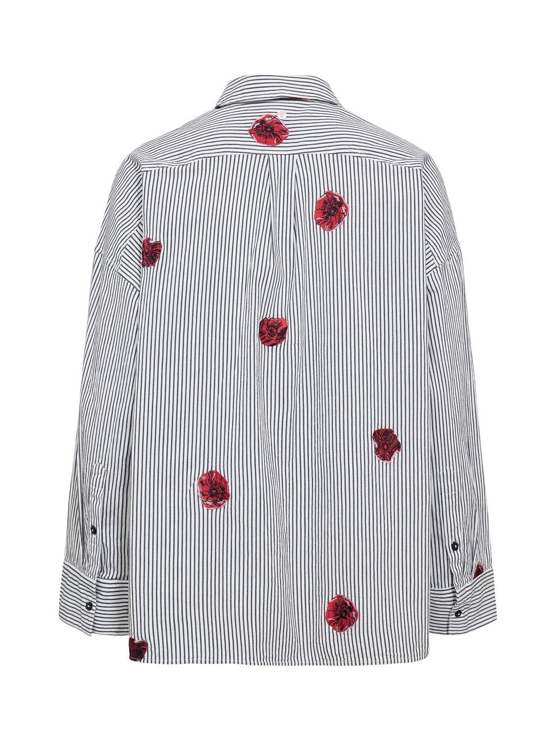 Product image 7 of 7, which shows Numph Tillie Stripe Floral Shirt, Blue/Multi, XS-S