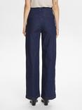 Numph Wide Leg Ankle Jeans, Dark Blue