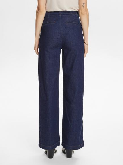Numph Wide Leg Ankle Jeans, Dark Blue - view 2, Dark Blue