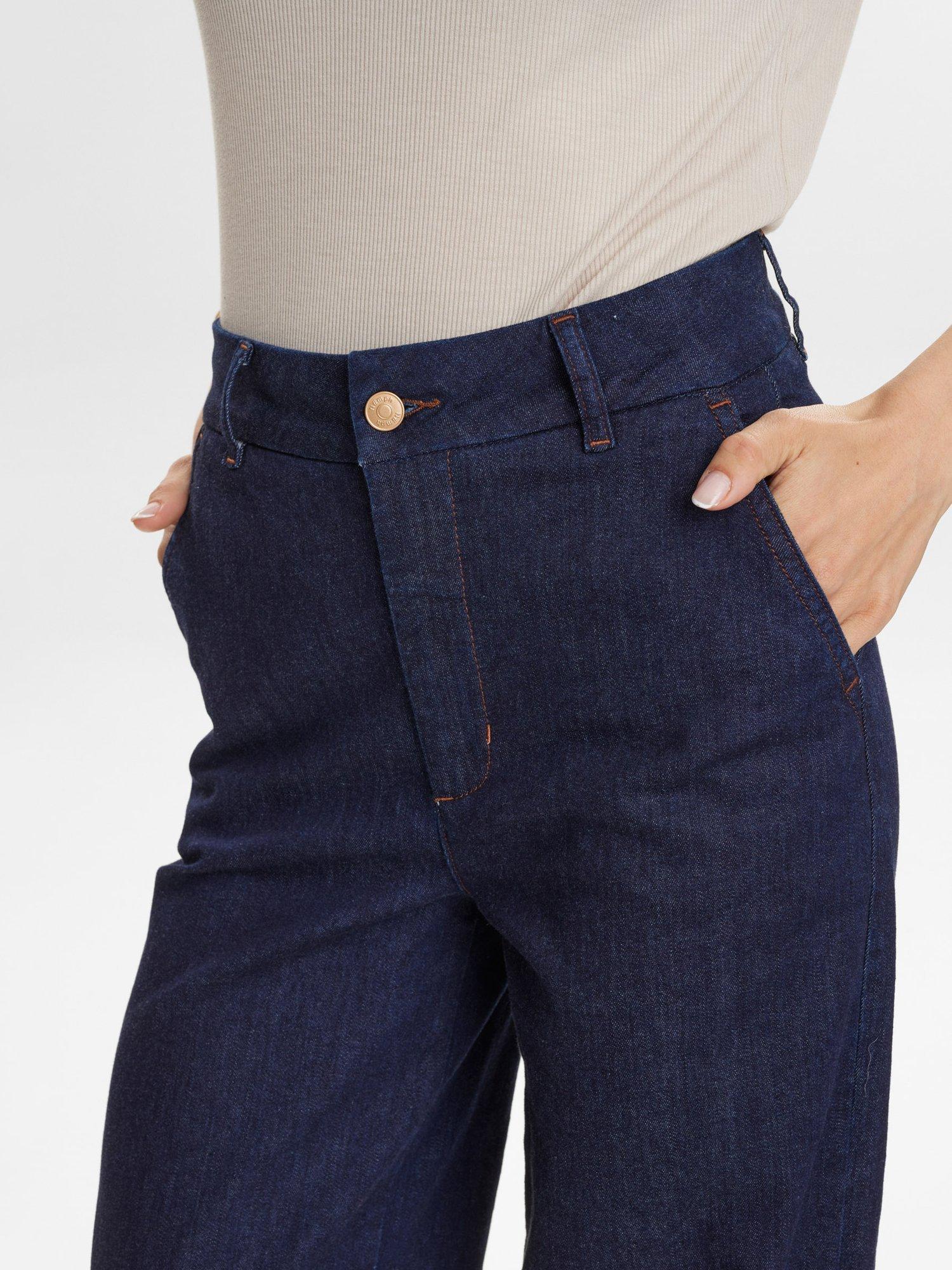 Product image 4 of 7, which shows Numph Wide Leg Ankle Jeans, Dark Blue, 34