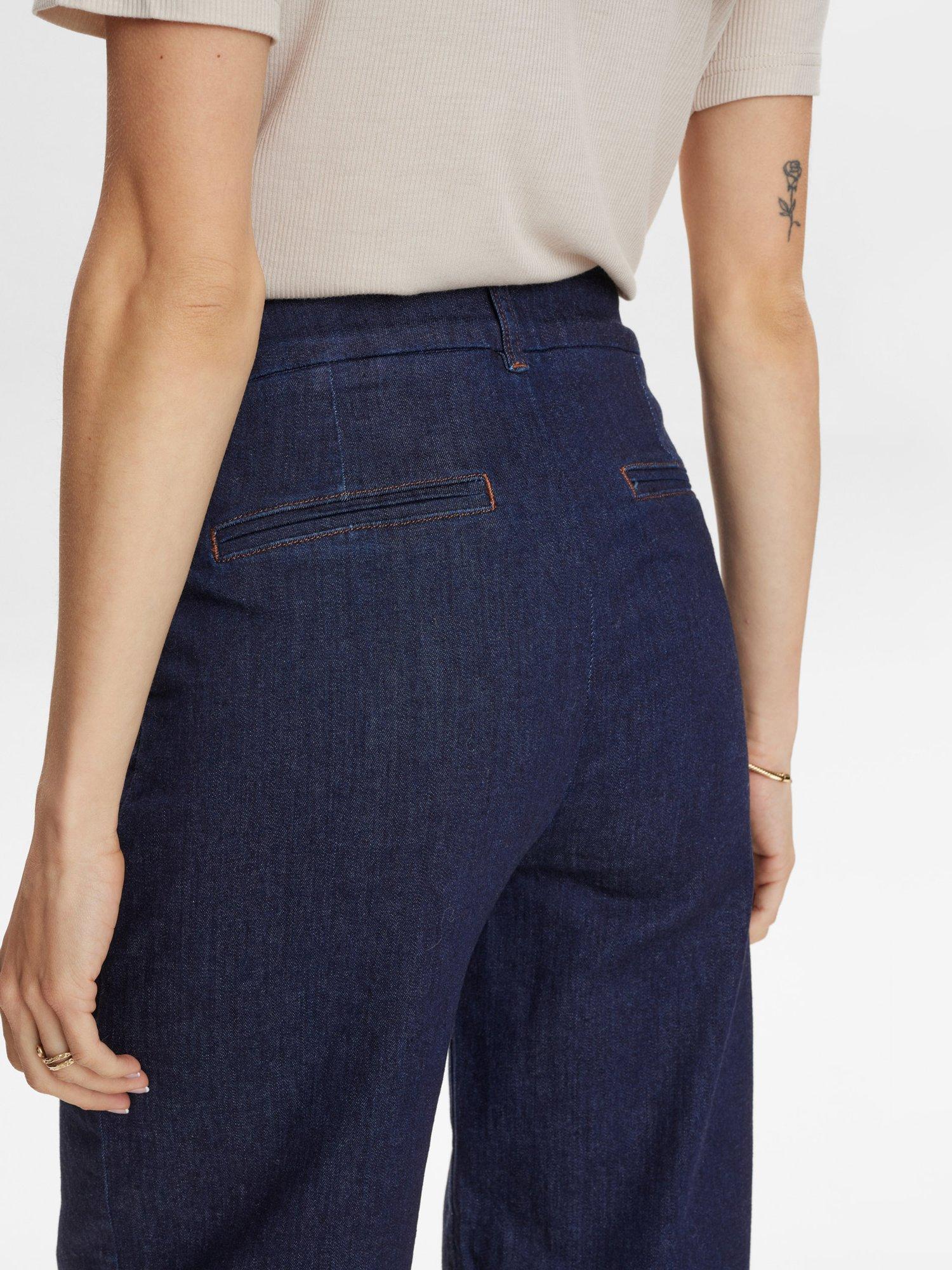Product image 5 of 7, which shows Numph Wide Leg Ankle Jeans, Dark Blue, 34