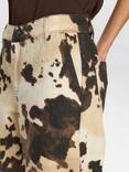 Numph Abstract Print Trousers, Brown/White