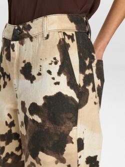 Numph Abstract Print Trousers, Brown/White - view 2, Brown/White