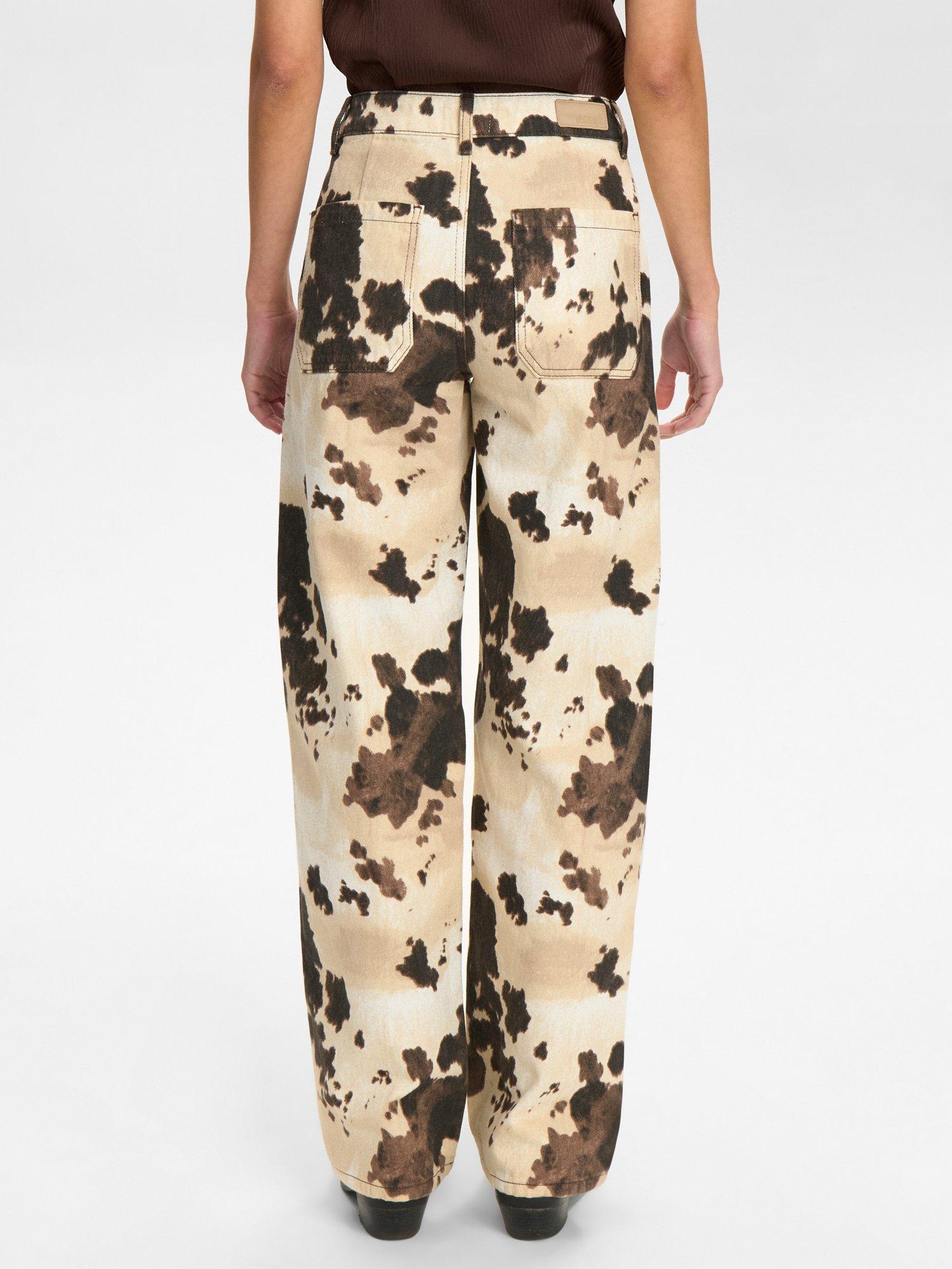Product image 5 of 7, which shows Numph Abstract Print Trousers, Brown/White, 36