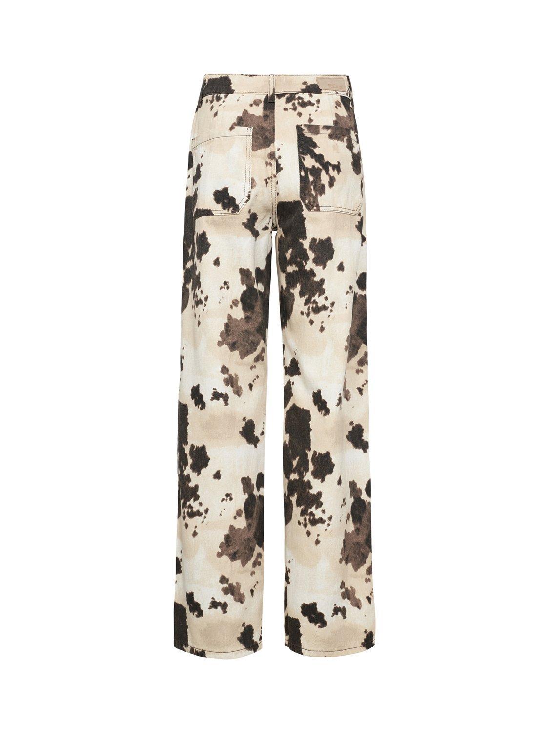 Product image 7 of 7, which shows Numph Abstract Print Trousers, Brown/White, 36