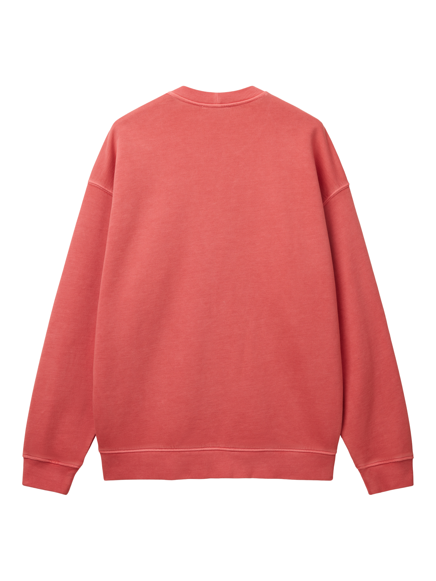 Product image 4 of 4, which shows Benetton Cotton Garment Dyed Crew Neck Sweatshirt, Brick Red, S