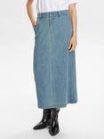 Numph Denim Midi Skirt, Blue