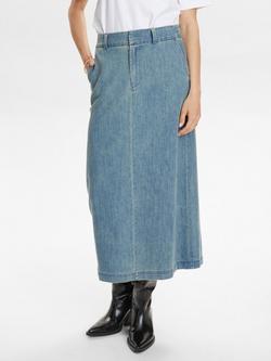 Numph Denim Midi Skirt, Blue, Blue