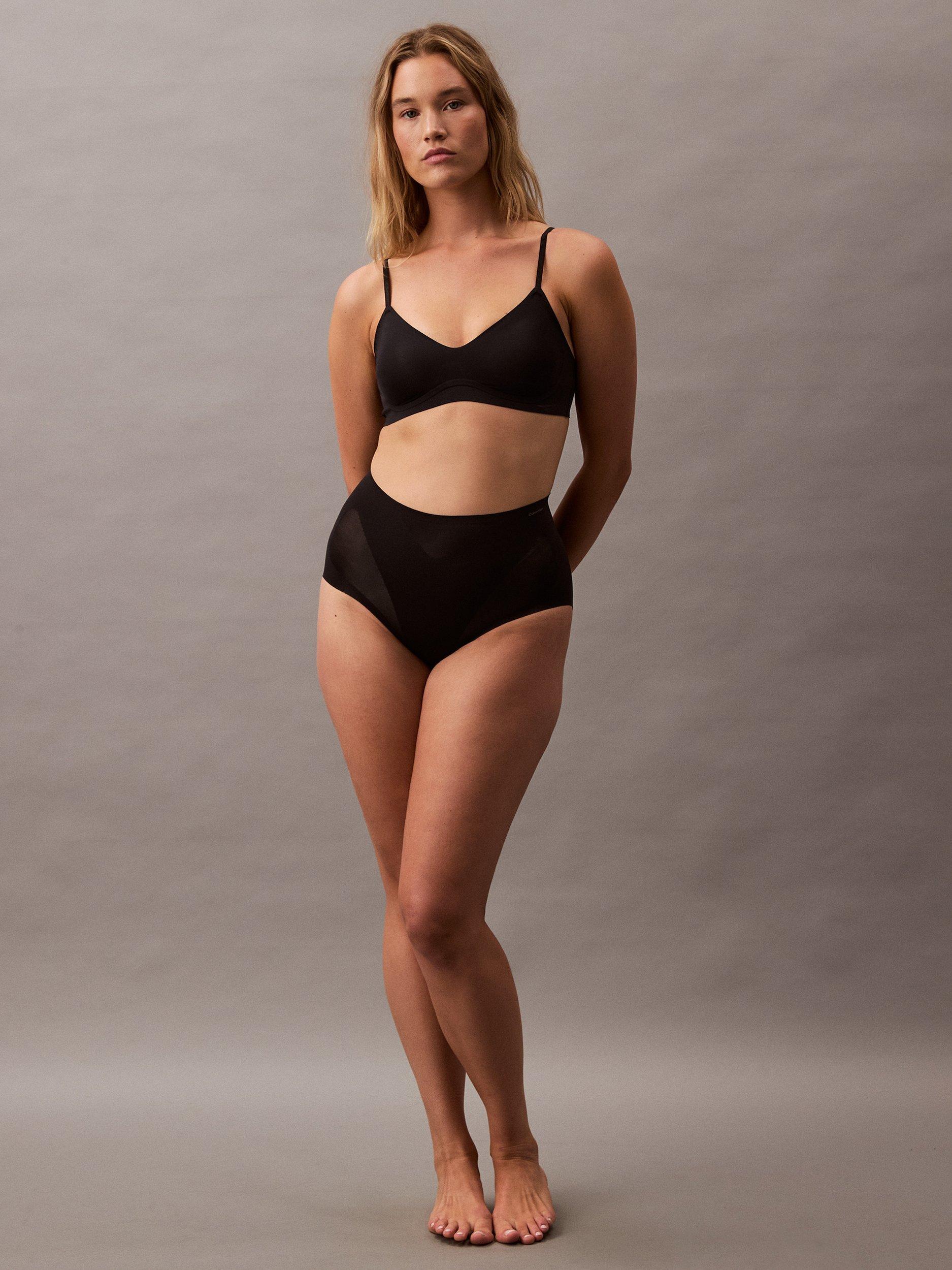 Product image 3 of 8, which shows Calvin Klein Stay-Put Stretch High Waist Shapewear Knickers, Black, XS