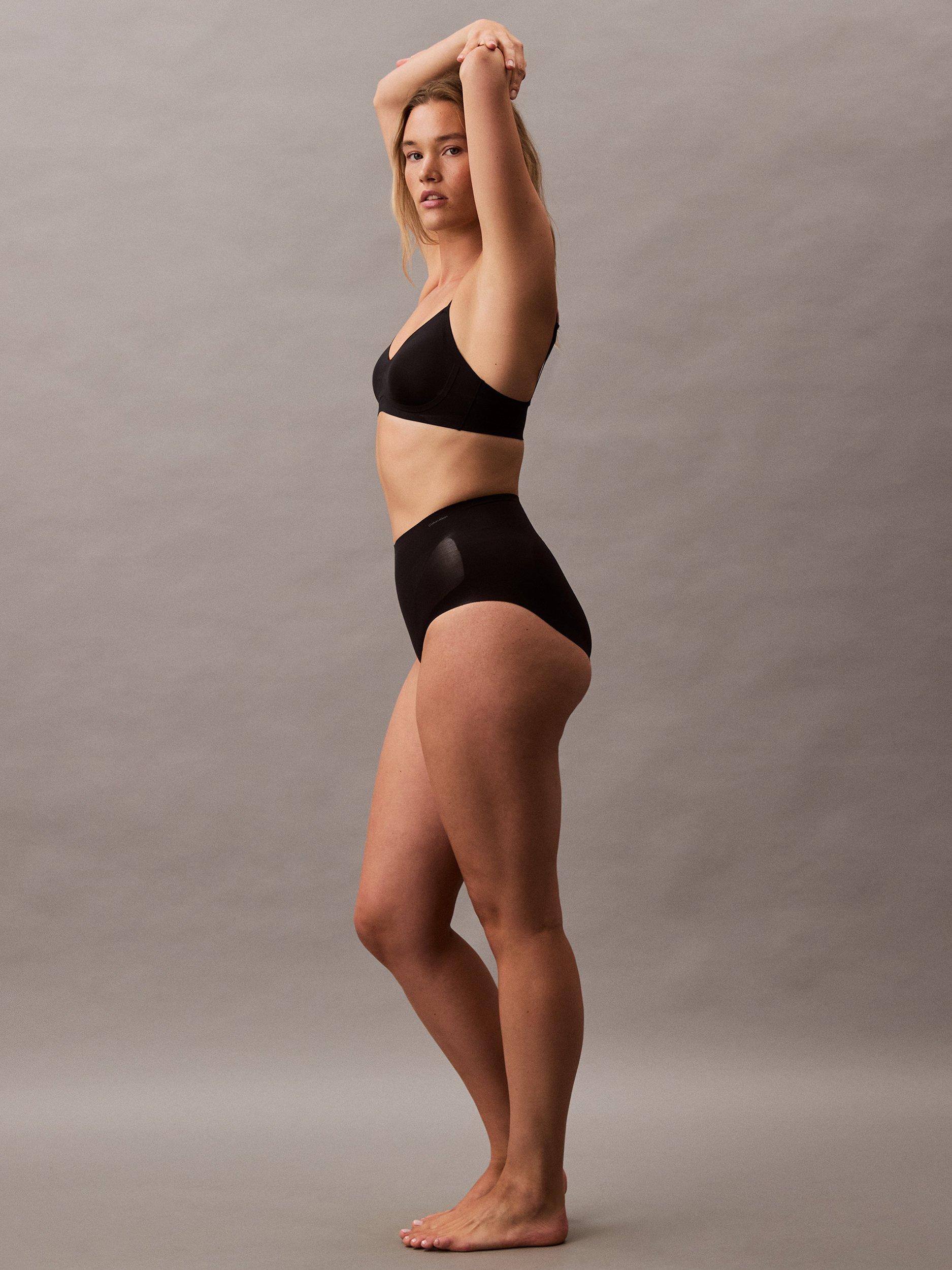 Product image 4 of 8, which shows Calvin Klein Stay-Put Stretch High Waist Shapewear Knickers, Black, XS