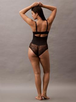 Calvin Klein Sensual Stretch Lace Bodysuit, Black - view 2, Black