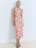 Mango Rose Asymmetric Midi Dress, Light Beige