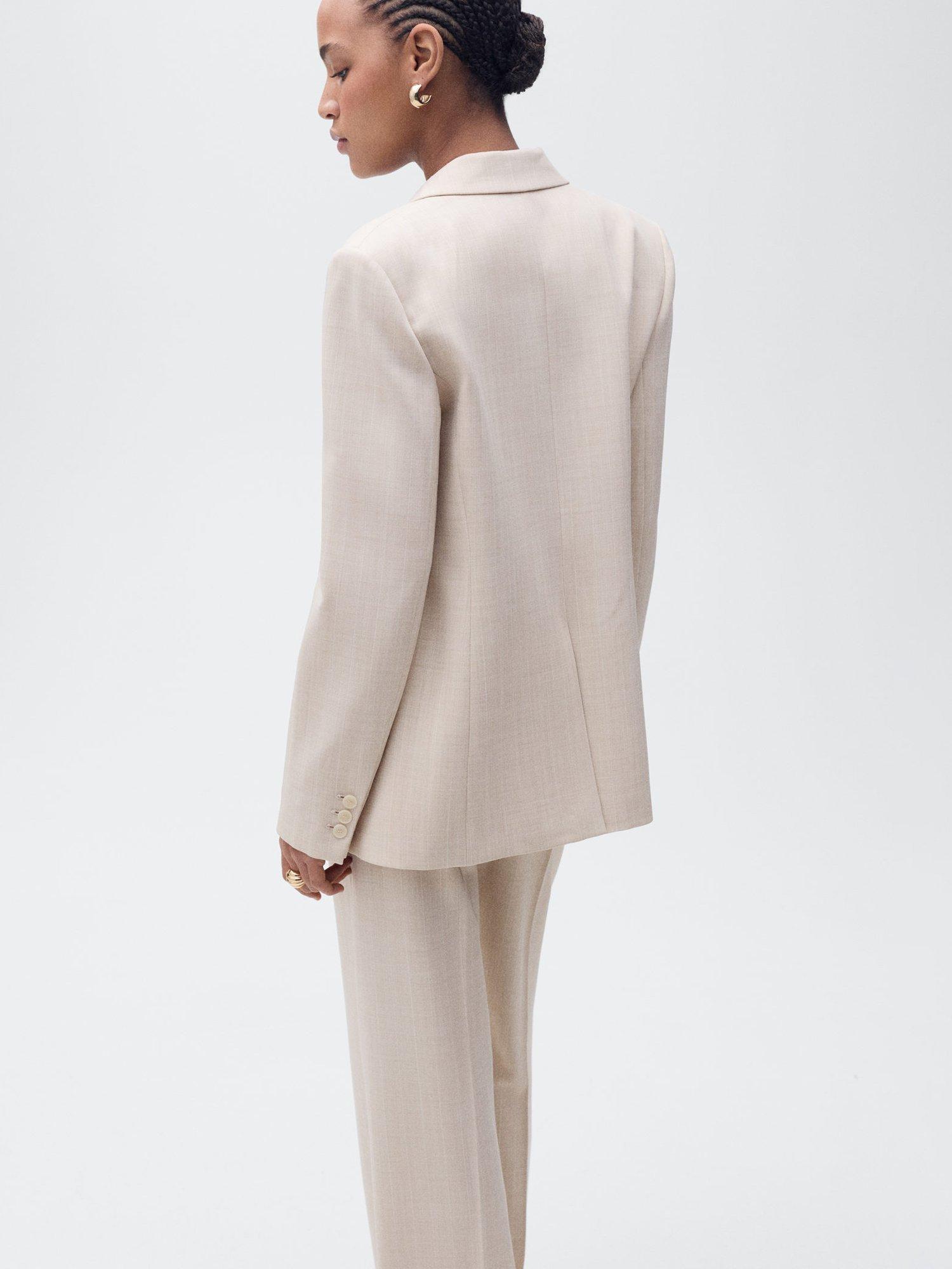 Product image 4 of 7, which shows Mango Lou Single Button Blazer, Pastel Pink, M