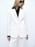 Mango Ramen Single Breasted Blazer, White, White