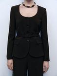 Mango Sake Scoop Neck Blazer, Dark Brown