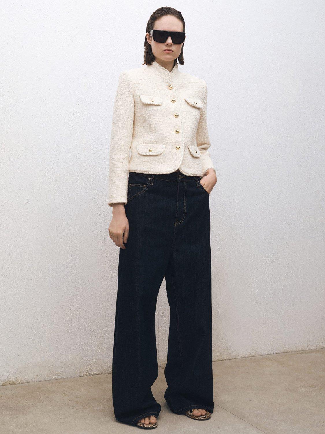 Product image 2 of 7, which shows Mango Diamond Tweed Jacket, Cream, XS
