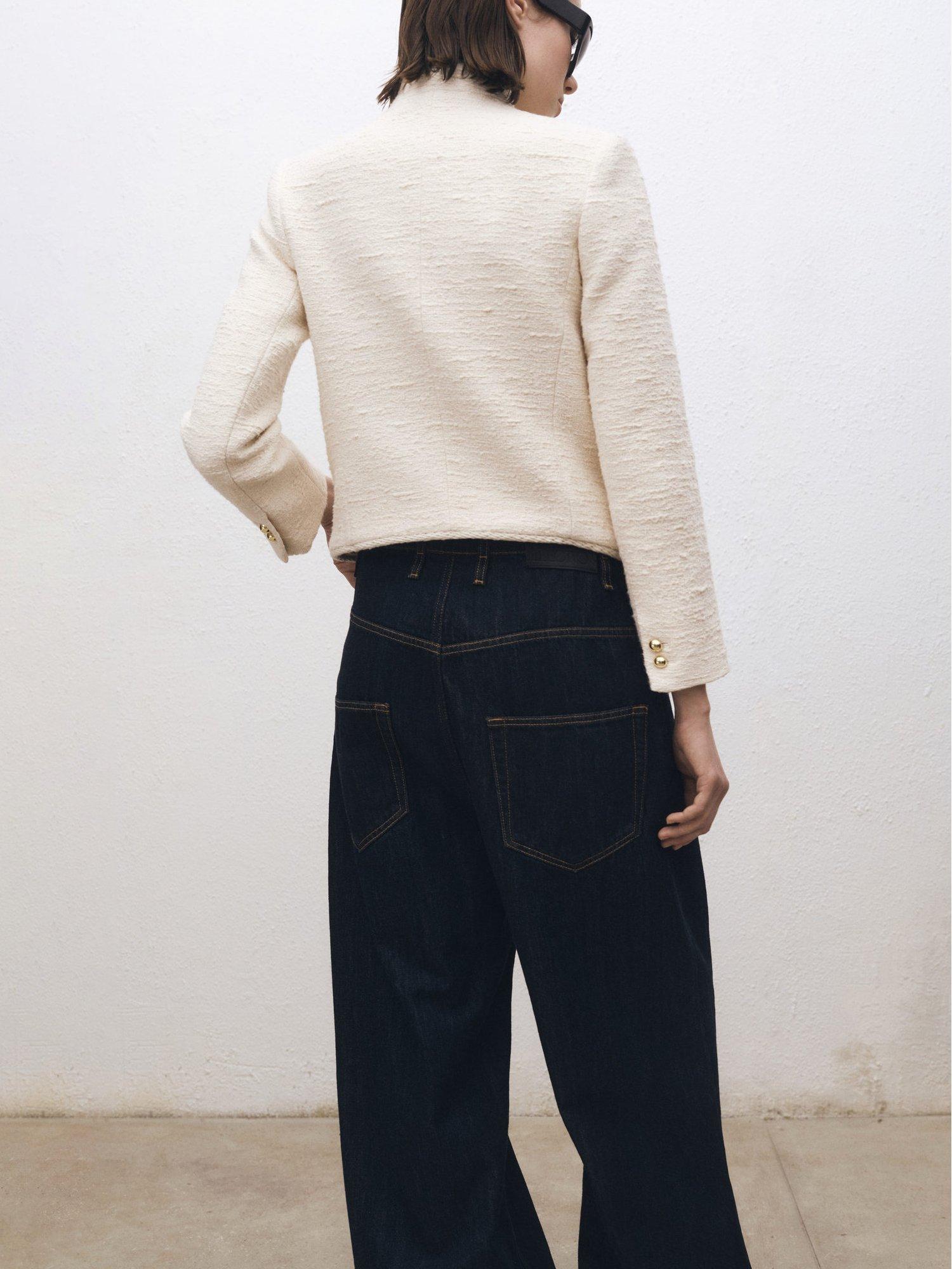 Product image 3 of 7, which shows Mango Diamond Tweed Jacket, Cream, XS