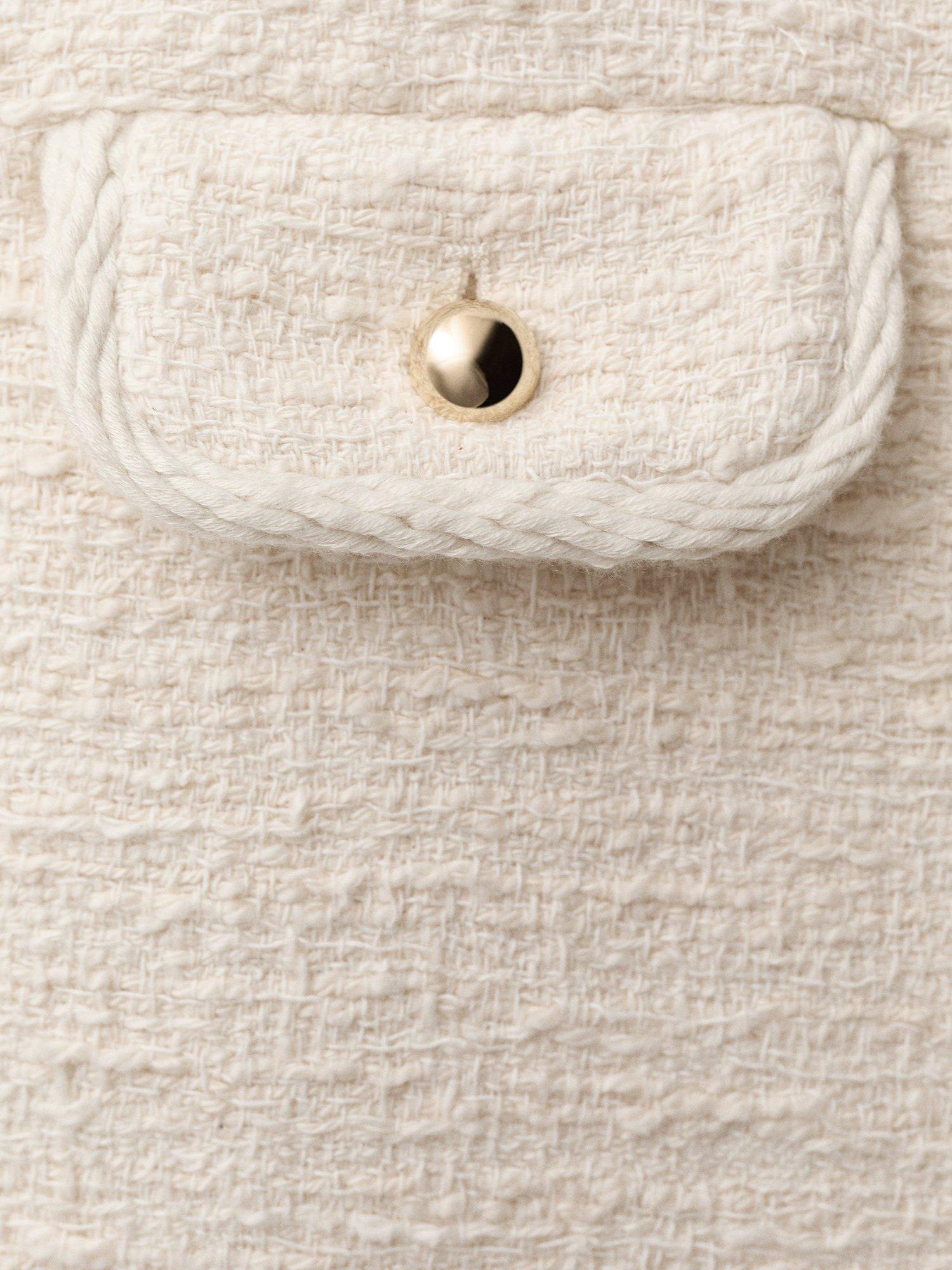 Product image 7 of 7, which shows Mango Diamond Tweed Jacket, Cream, XS