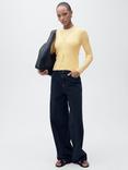 Mango Bugambi Ribbed Cardigan, Yellow