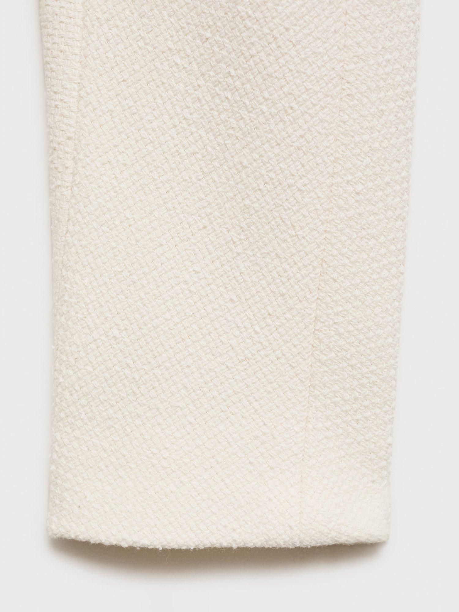 Product image 5 of 7, which shows Mango Kiwi Textured Eyelet Front Jacket, White, L