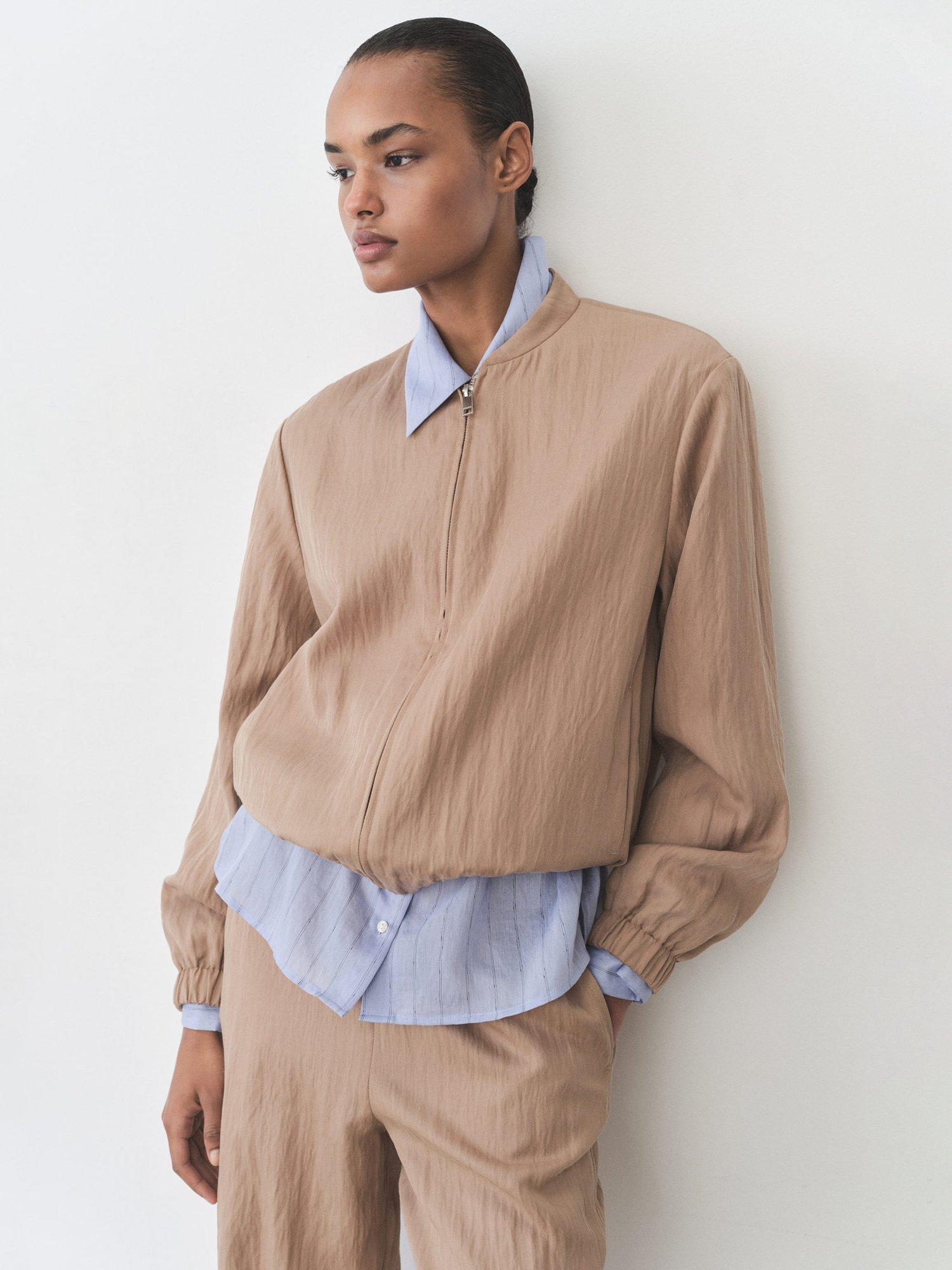 Product image 1 of 8, which shows Mango Tuesday Bomber Jacket, Medium Brown, L