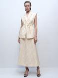 Mango Floc Textured Waistcoat, Cream, Cream