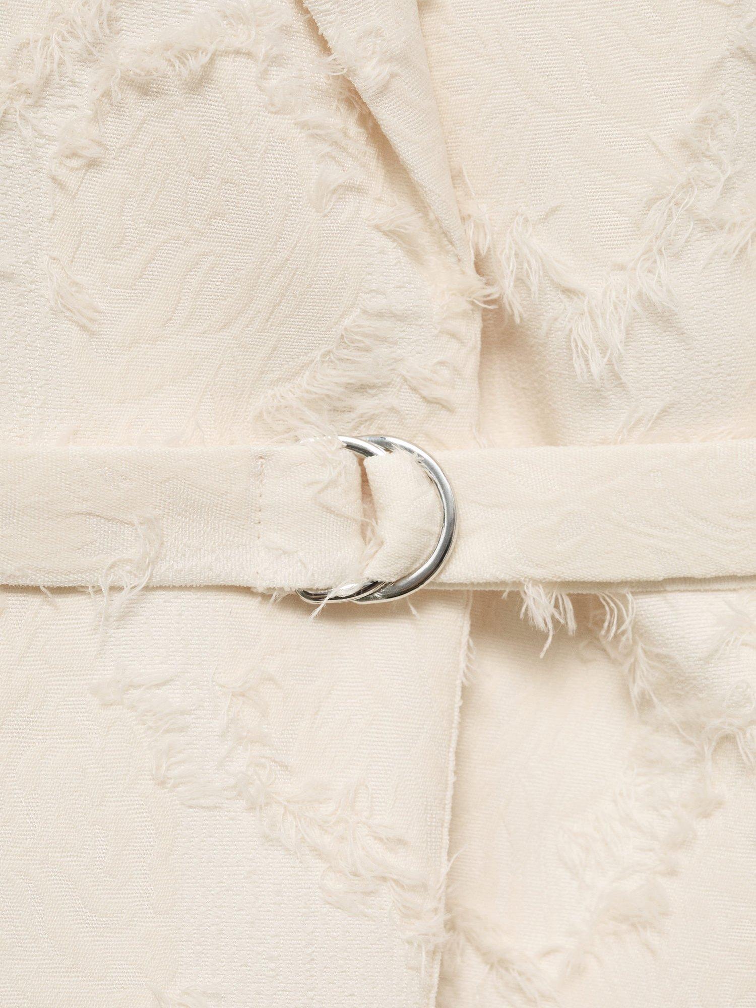 Product image 5 of 8, which shows Mango Floc Textured Waistcoat, Cream, S