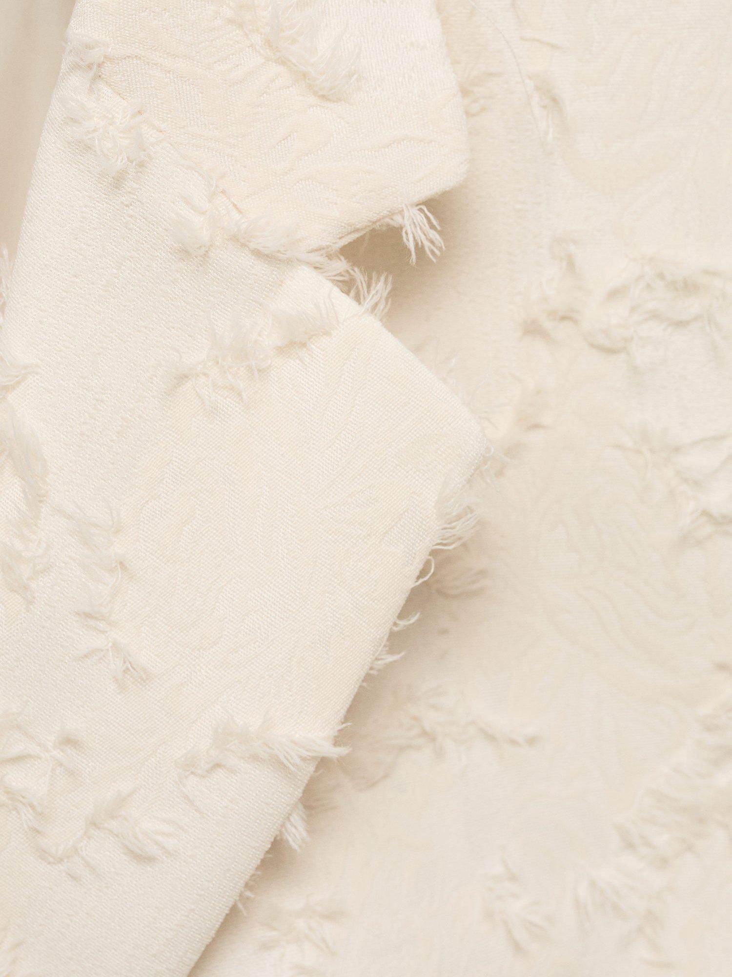 Product image 8 of 8, which shows Mango Floc Textured Waistcoat, Cream, S