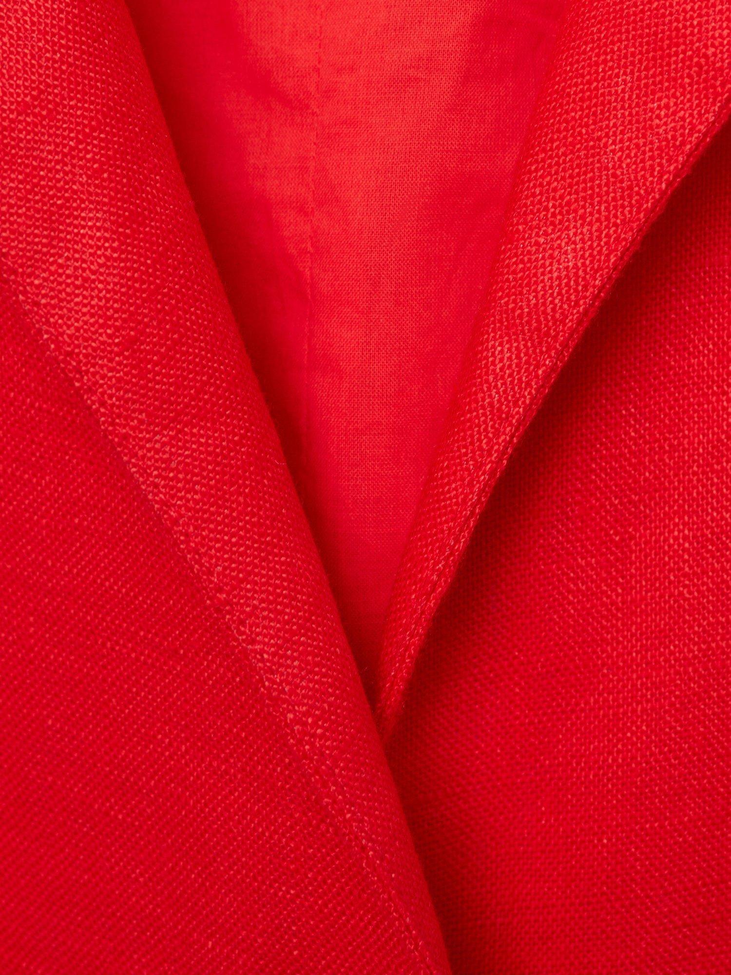 Product image 8 of 8, which shows Mango Nana Linen Shirt Jumpsuit, Red, S