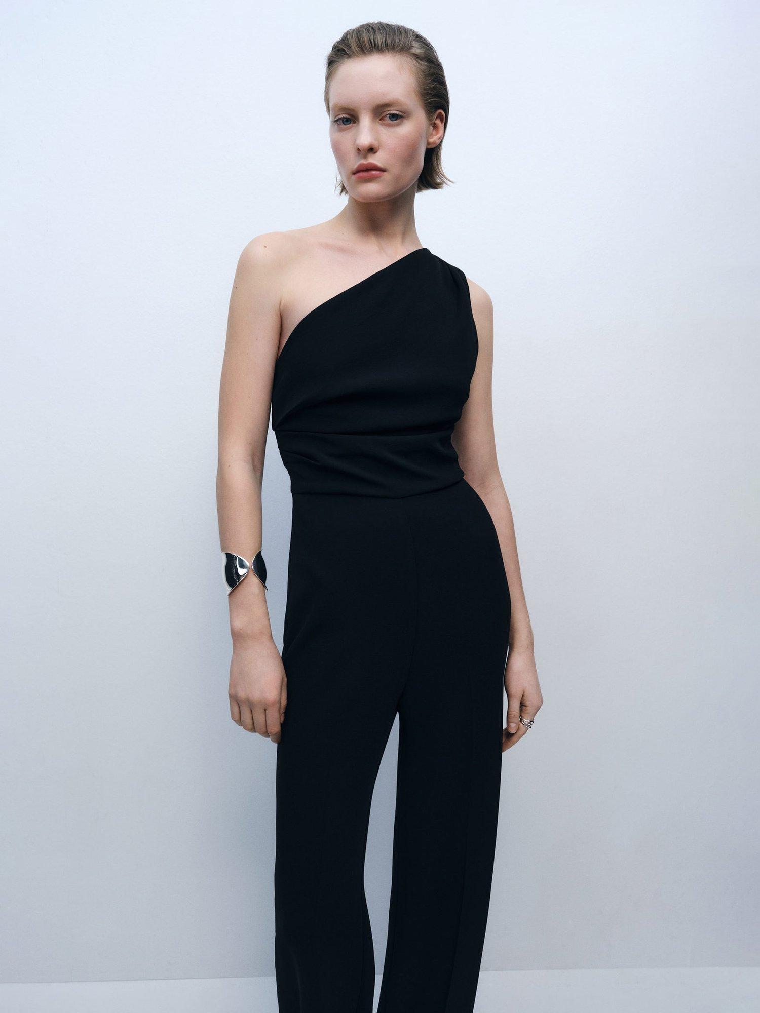 Product image 2 of 9, which shows Mango Yeah Asymmetric Jumpsuit, Black, 5XL