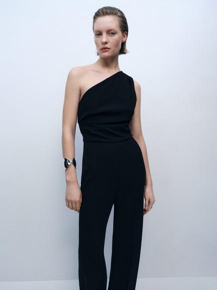 Mango Yeah Asymmetric Jumpsuit, Black - view 2, Black