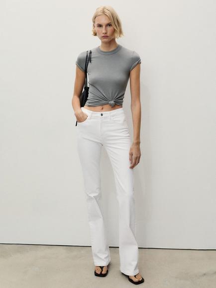 Mango Fiona Mid Rise Flare Jeans - view 2, White