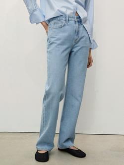 Mango Matilda Straight Jeans, Sky Blue