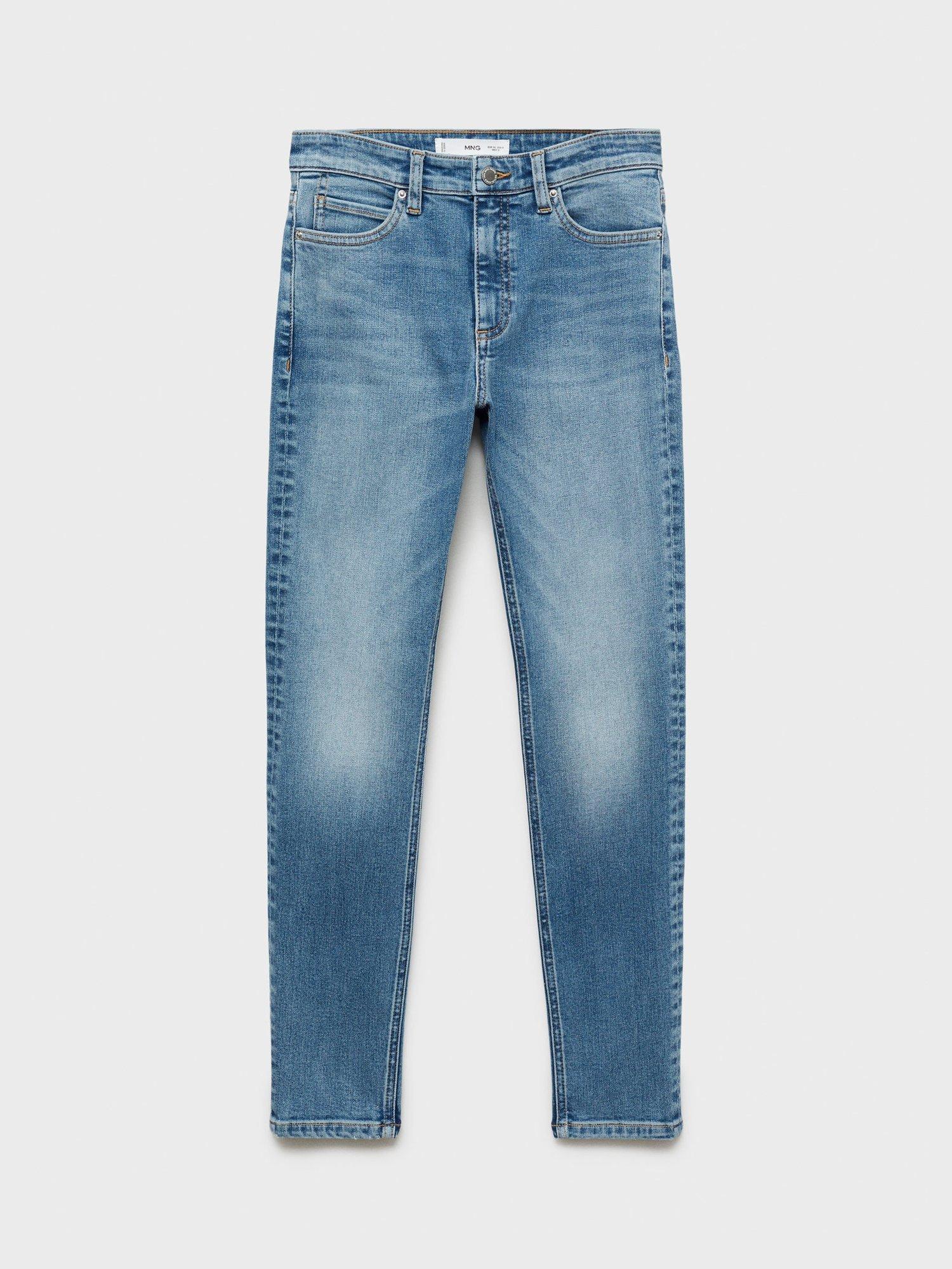 Product image 3 of 9, which shows Mango Newisa Mid Rise Skinny Jeans, Open Blue, 8