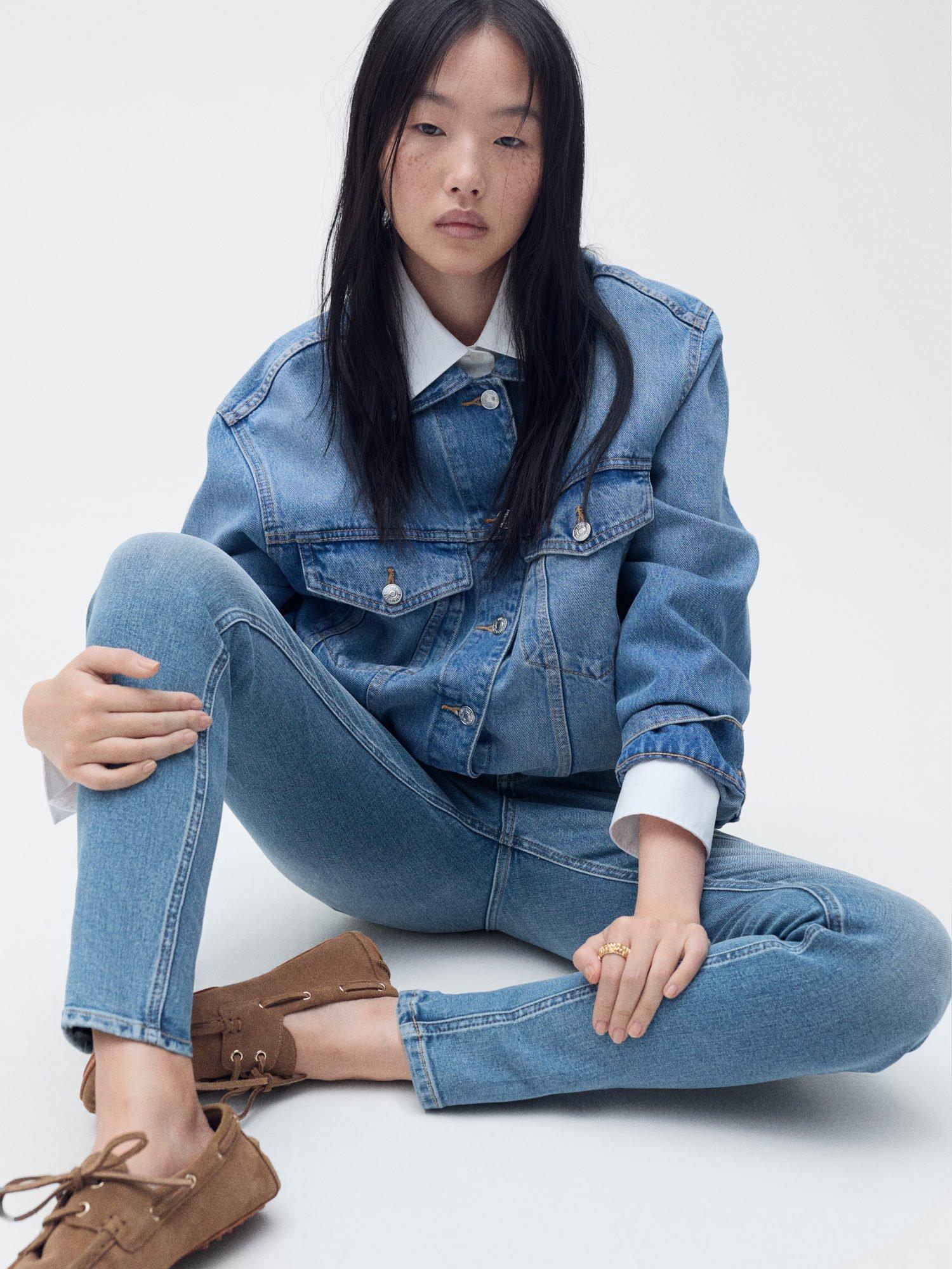 Product image 7 of 9, which shows Mango Newisa Mid Rise Skinny Jeans, Open Blue, 8