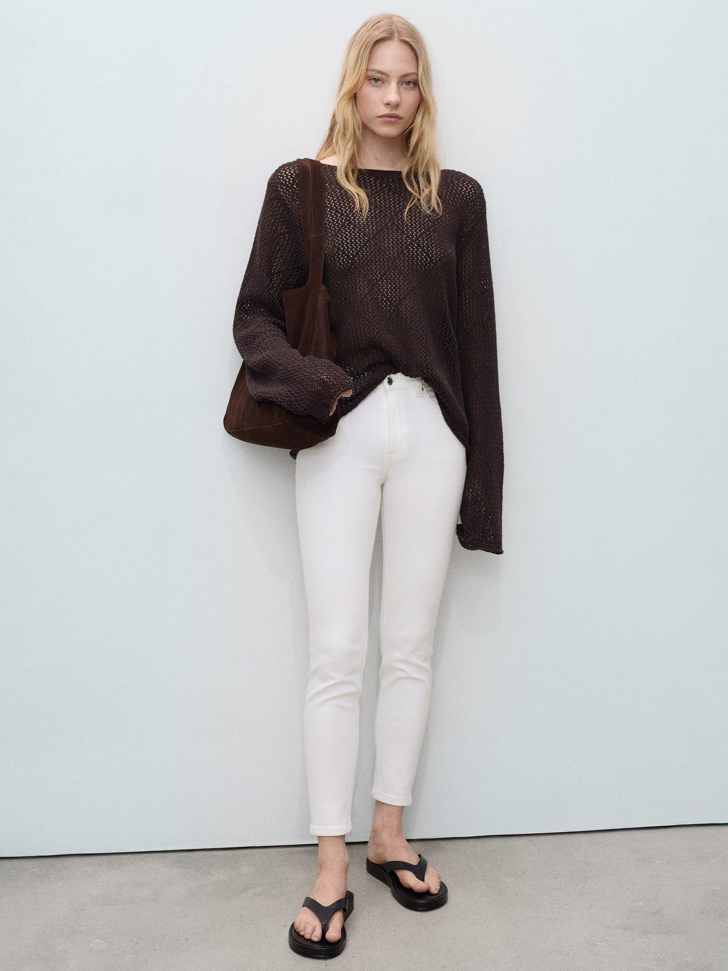 Product image 2 of 9, which shows Mango Newisa Mid Rise Skinny Jeans, White, 4