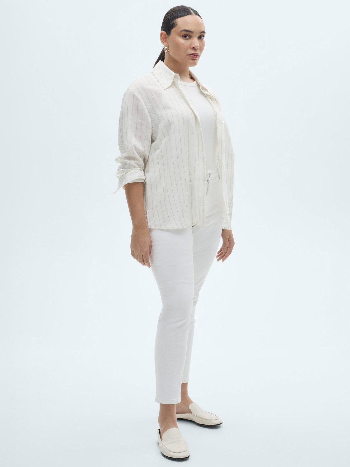 Product image 8 of 9, which shows Mango Newisa Mid Rise Skinny Jeans, White, 4
