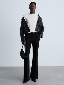 Mango Basic Short Sleeve Sweater, Light Beige - view 2, Light Beige