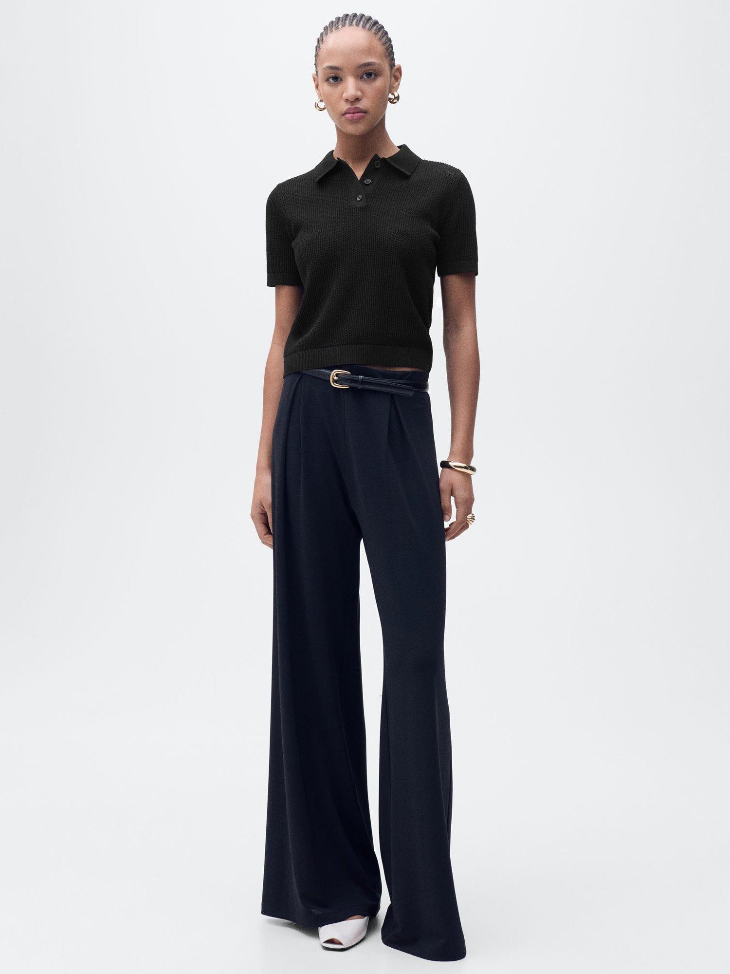 Product image 2 of 7, which shows Mango Victoria Short Sleeve Jumper, Black, XS