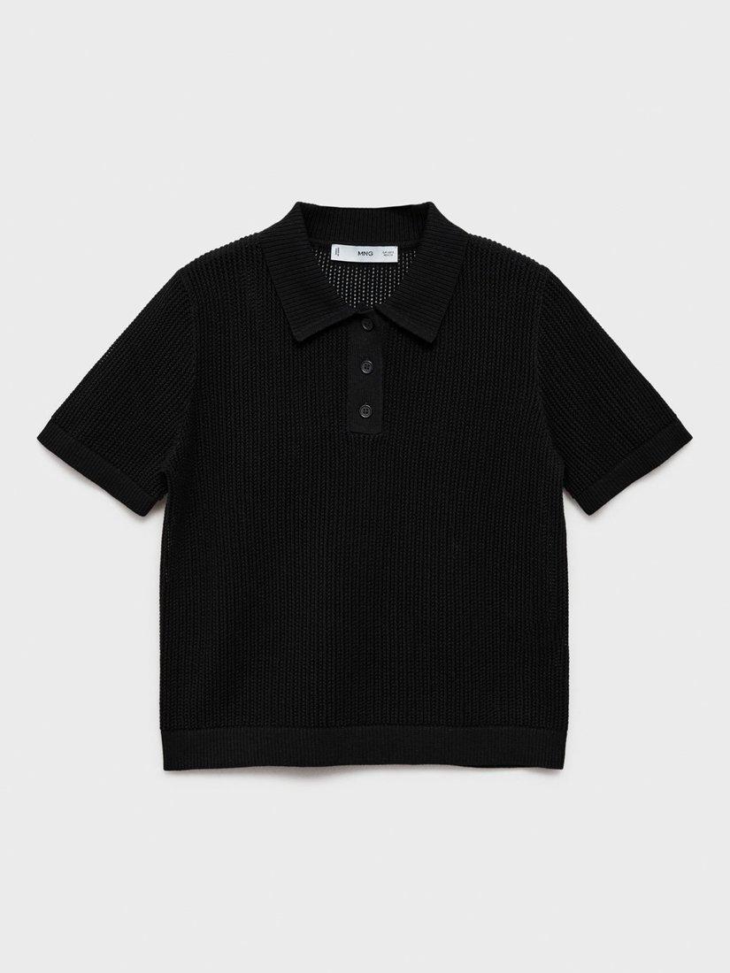 Product image 3 of 7, which shows Mango Victoria Short Sleeve Jumper, Black, XS