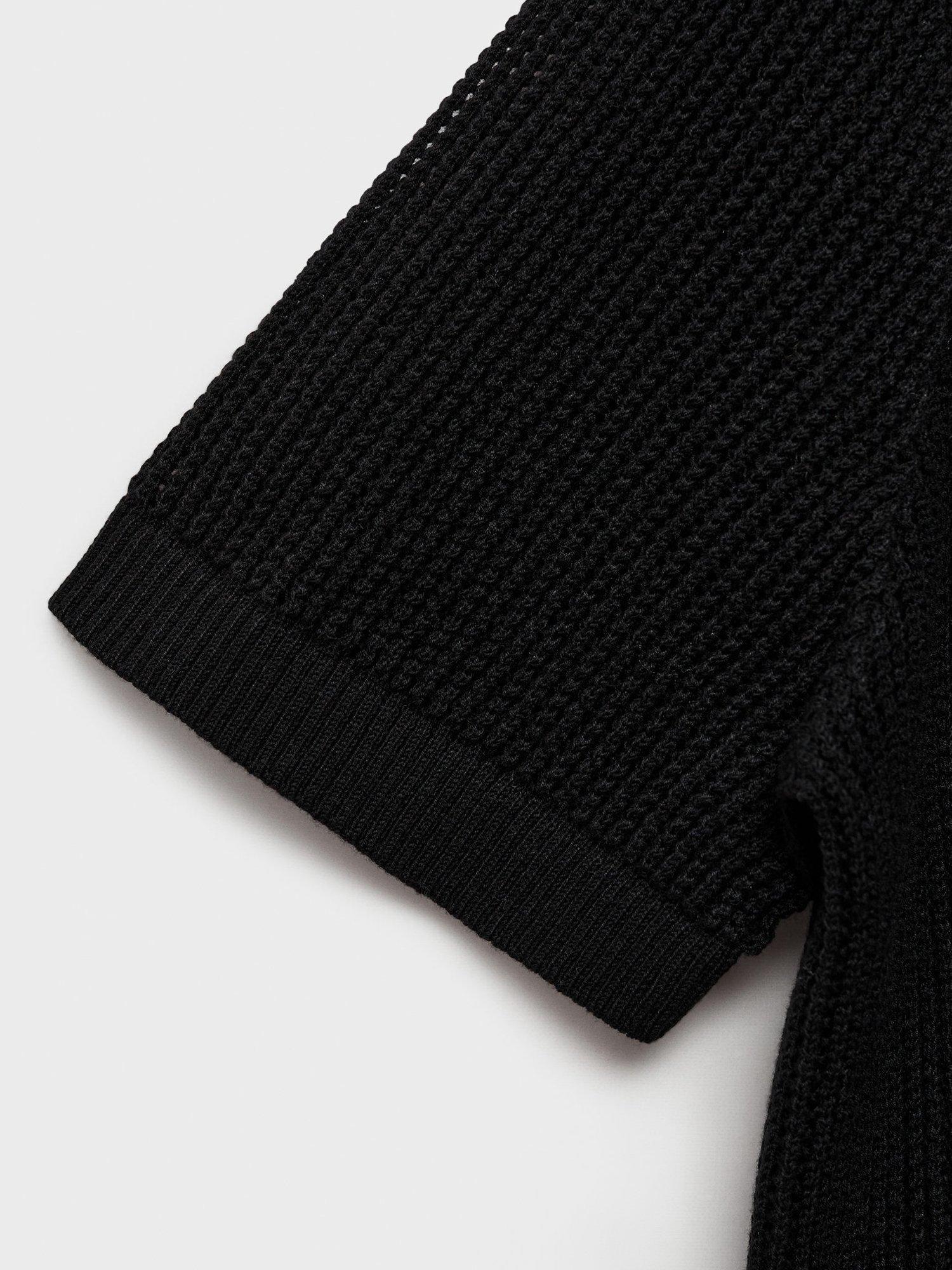 Product image 5 of 7, which shows Mango Victoria Short Sleeve Jumper, Black, XS